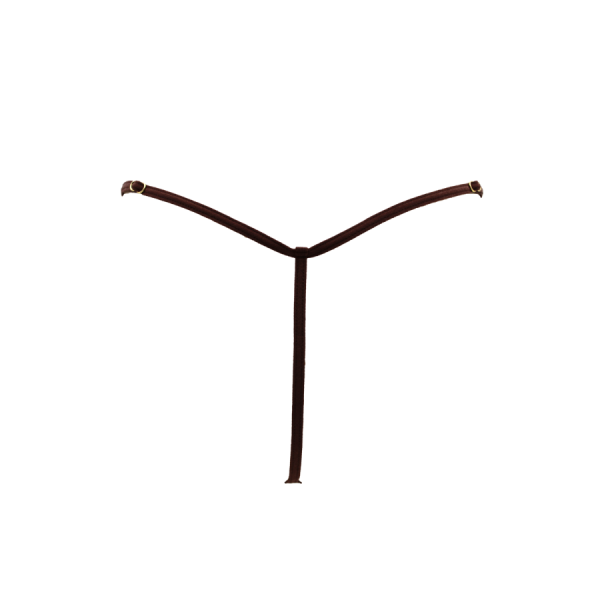 String en dentelle marron ouvert avec chaînes dorées 